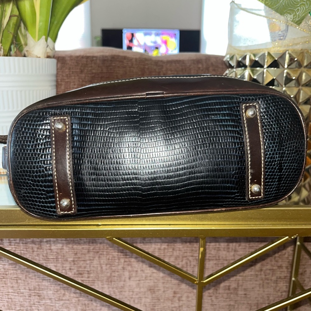 Dooney & Bourke Black and Brown Textured Satchel - Picture 3 of 7